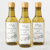 Floral Greenery Wedding Mini Wine Labels Wijn Etiket (Flessen)