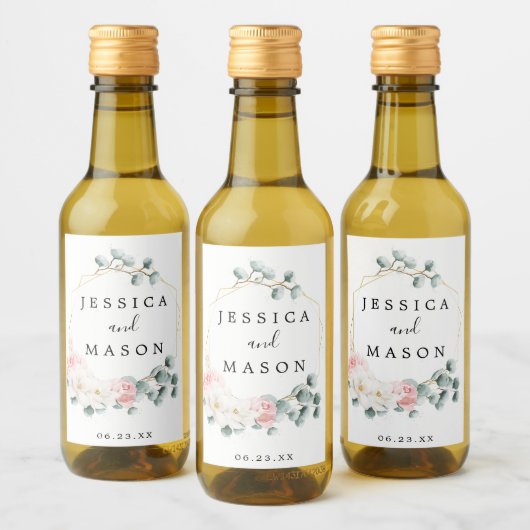 Floral Greenery Wedding Mini Wine Labels Wijn Etiket (Flessen)