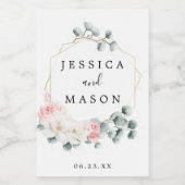 Floral Greenery Wedding Mini Wine Labels Wijn Etiket (Enkel label)