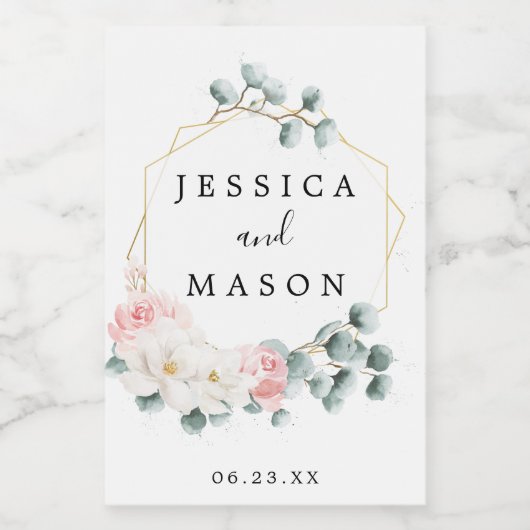 Floral Greenery Wedding Mini Wine Labels Wijn Etiket (Enkel label)