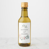 Floral Greenery Wedding Mini Wine Labels Wijn Etiket (Voorkant)
