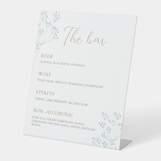 Floral Greenery Wedding Reclamebord Met Voetstuk (Voorkant)