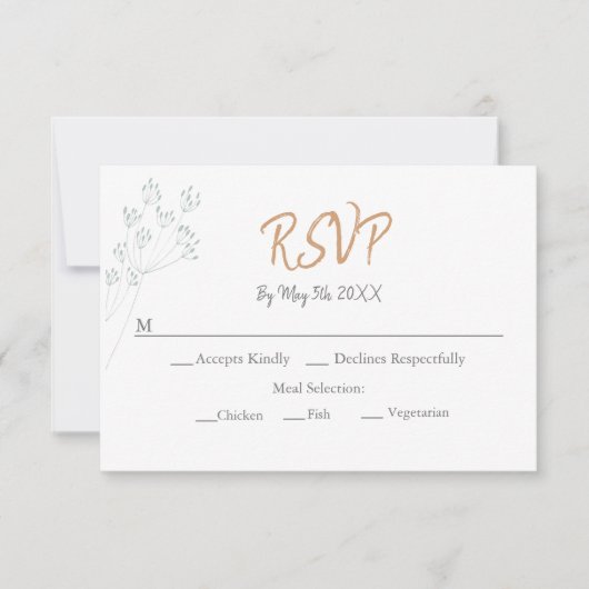 Floral Greenery Wedding RSVP Kaartje (Voorkant)