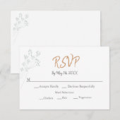 Floral Greenery Wedding RSVP Kaartje (Voorkant / Achterkant)