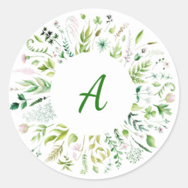 Floral Greenery Wedding Sticker