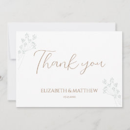 Floral Greenery Wedding Thank You Card Bedankkaart