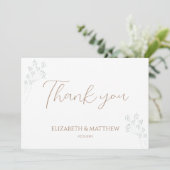 Floral Greenery Wedding Thank You Card Bedankkaart (Staand voorkant)
