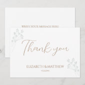 Floral Greenery Wedding Thank You Card Bedankkaart (Voorkant / Achterkant)