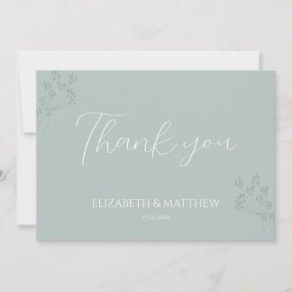Floral Greenery Wedding Thank You Card Bedankkaart