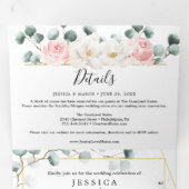 Floral Greenery Wedding Tri-Fold Uitnodigingen (Binnenzijde eerst)