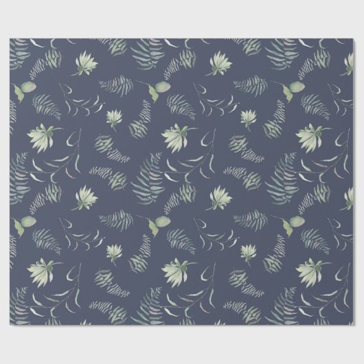 Floral Greenery Wrapping Paper Cadeaupapier (Vlak)