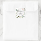 Floral Greenery Wreath Wedding Vierkante Sticker (Tas)