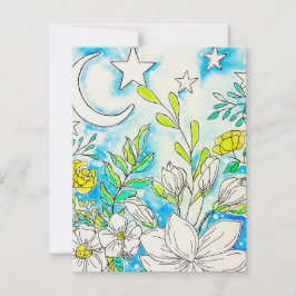 Floral Greeting Card Feestdagenkaart