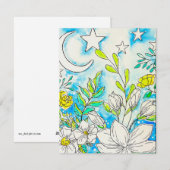 Floral Greeting Card Feestdagenkaart (Voorkant / Achterkant)