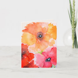 Floral Greeting Card | Red & Golden Garden Blooms Kaart