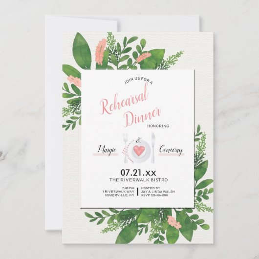 Floral Greeting Invitation Kaart (Voorkant)