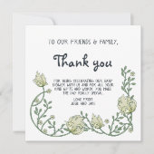 Floral grens baby shower dank je kaart (Voorkant)