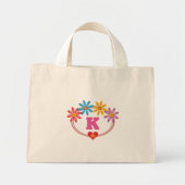Floral grens mini tote bag (Voorkant)