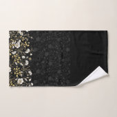 Floral-grens tegen zwarte achtergrond Bad Handdoek (Handdoek)