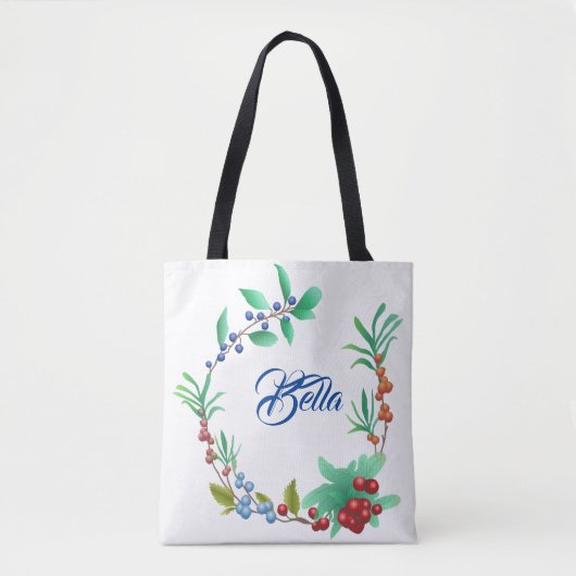 Floral grens tote bag (Voorkant)