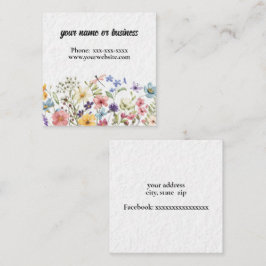 Floral grens vierkante visitekaartje