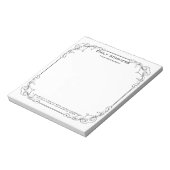 Floral-grens zwarte wervelkolom notitieblok (Linkerzijde)