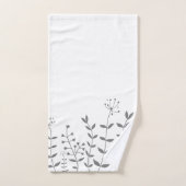 Floral Grey and White Modern Bad Handdoek (Handdoek)