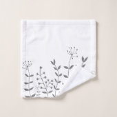Floral Grey and White Modern Bad Handdoek (Wasdoekje)