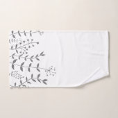 Floral Grey and White Modern Bad Handdoek (Handdoek)