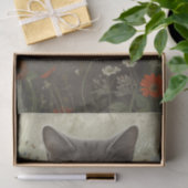 Floral Grey Cat Tissuepapier (Geschenk)