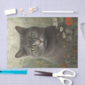 Floral Grey Cat Tissuepapier (Craft)