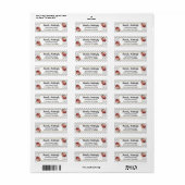 Floral Grey Chevrons Rozen Retouradres Etiket (Full Sheet)