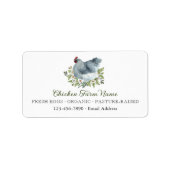 Floral Grey Chicken Hen Egg Boerderij productetike Etiket (Voorkant)