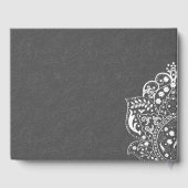 Floral Grey Damask White Mandela Gastenboek (Achterkant)