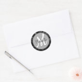Floral Grey Elegant Monogramed First Name Sticker (Envelop)