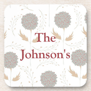 Floral Grey en Bourgondië Drankjes Onderzetter