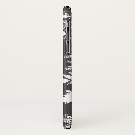  Floral Grey en White print met monogram Case-Mate iPhone Case (Achterkant/links)