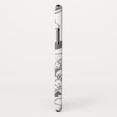  Floral Grey en White print met monogram Case-Mate iPhone Case (Achterkant / rechts)