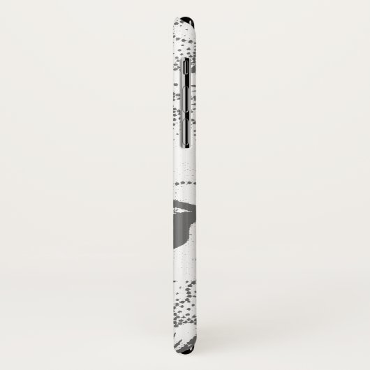  Floral Grey en White print met monogram Case-Mate iPhone Case (Achterkant/links)