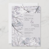 Floral Grey Lavender Waterverf Kaart (Voorkant)