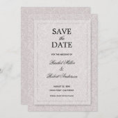 Floral Grey Lila Save The Date (Voorkant / Achterkant)