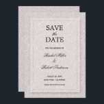 Floral Grey Lila Save The Date<br><div class="desc">Een wit roodomlijnpatroon op een grijze lila (of om het even welke kleur) achtergrond,  deze sparen de datumkaarten zijn perfect voor uw bruiloft of een andere gelegenheid. Als je van dikker papier houdt,  gebruik je het Mattepapier of voor een schijnvertoning,  het Pearl Shimmer papier. Punten in onze winkel koppelen.</div>