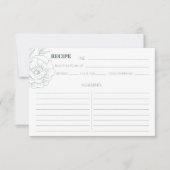 Floral Grey Recipcard (Voorkant)