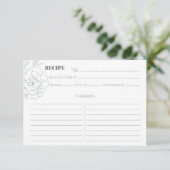  Floral Grey Recipcard (Staand voorkant)