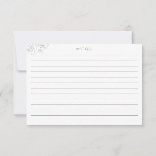 Floral Grey Recipcard (Achterkant)