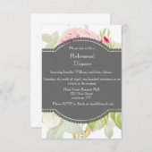 Floral Grey Rehearsal Dinner Invitations Kaart (Voorkant / Achterkant)