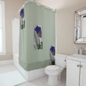 Floral Grey Shower Curtain Douchegordijn (In situ)