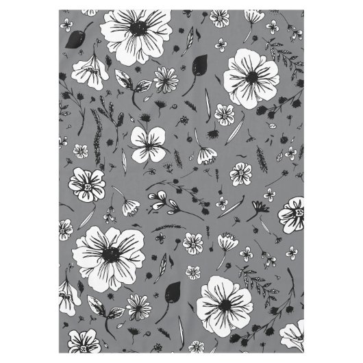Floral Grey Tafelkleed (Voorkant)