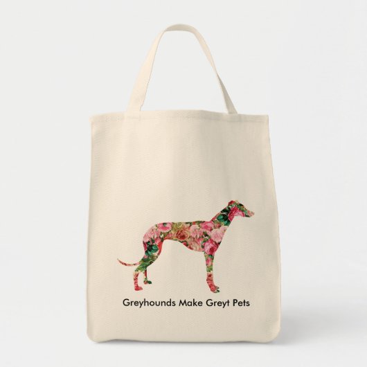 Floral Greyhound Shopping Tas (Voorkant)