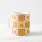 Floral Grid Ceramic Mug Koffiemok (Voorkant links)